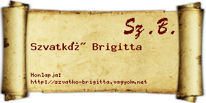 Szvatkó Brigitta névjegykártya